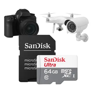 Cartao Memoria Sandisk Ultra 64gb Com Adaptador Classe 10 Cartao Memoria Sandisk Ultra 64gb Com Adaptador Classe 10