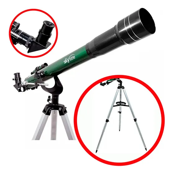 Telescopio Profissional Refrator Vega 70mm + Cd Mapa Celeste Cor Verde-metálico