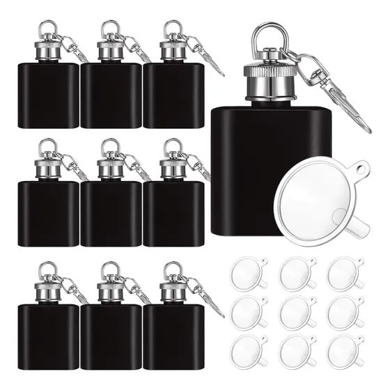 Bokon 10 Petacas Con Llavero A Granel De Acero Inoxidable 10