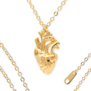 Collar De Corazón Anatómico En Chapa Oro De 22k Aniversario Collar De Corazón Anatómico En Chapa Oro De 22k Aniversario