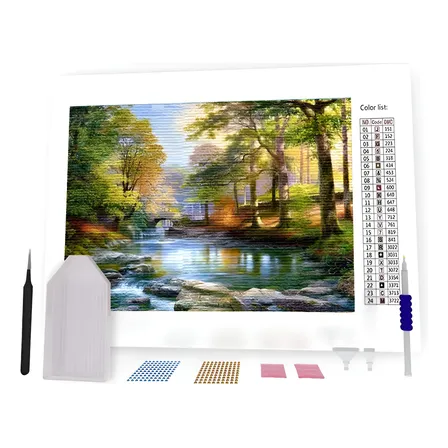 Kit Pintura Diamante - Riacho No Campo (diamond Art)