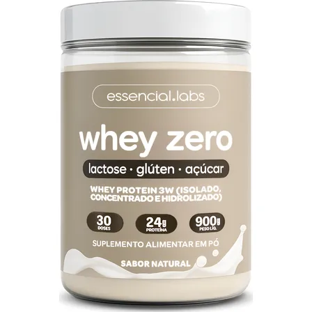 Whey Zero Lactose Sem Sabor 900g - Fórmula Exclusiva Com Proteína Isolada, Concentrada E Hidrolisada - 24g De Proteína Por Dose