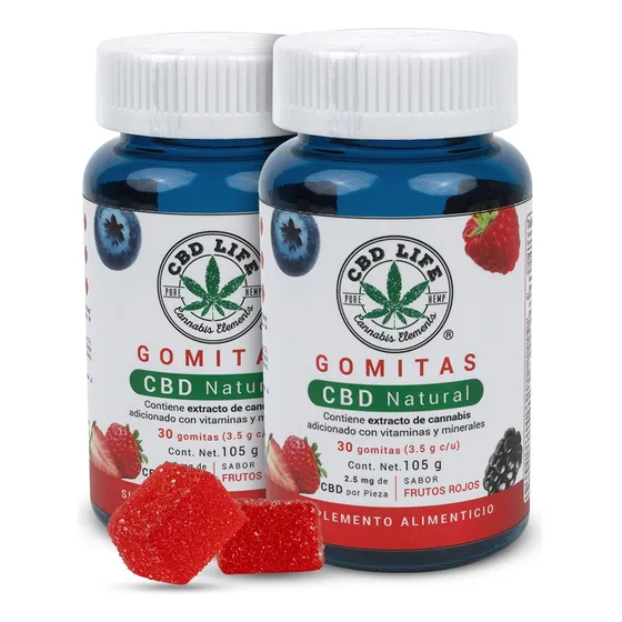 Gomitas Cbd Life - Suplemento Sabor Frutos Rojos 2 Pack