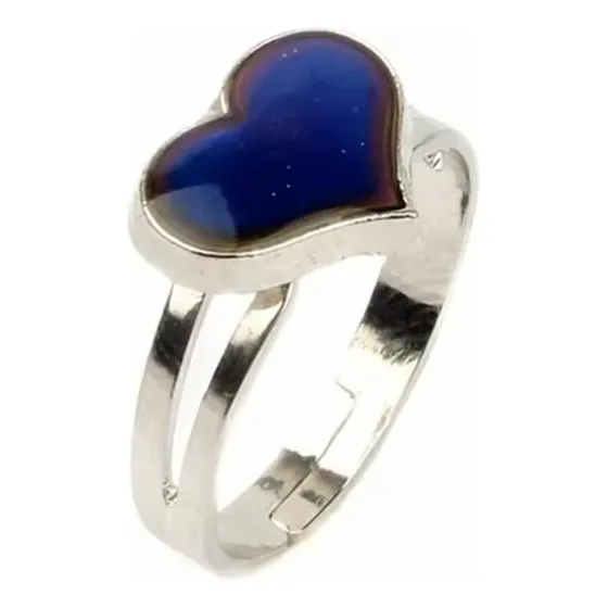 Anillo Corazón Ajustable Humor Ánimo Cambio D Color Bolsita