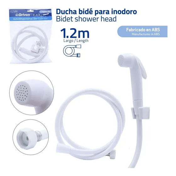 Ducha Teléfono Con Manguera Soporte Y Base Blanca
