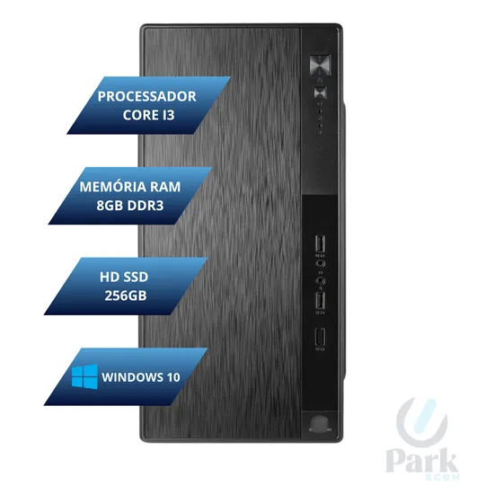 Computador Pc Cpu Intel Core I3 8gb Ram Ssd 256gb Windows 10