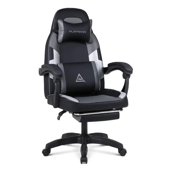 Silla Gamer Playfever Orbit Ergonómica Escritorio Reclinable Color Negro Material Del Tapizado Cuero Sintético
