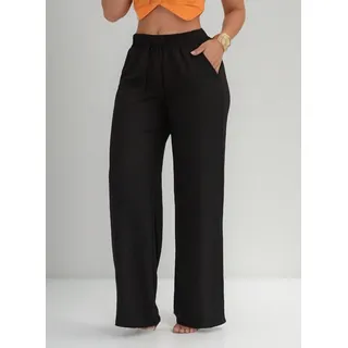 Calça Pantalona Wide Leg Duna Elastico Na Cintura Calça Pantalona Wide Leg Duna Elastico Na Cintura