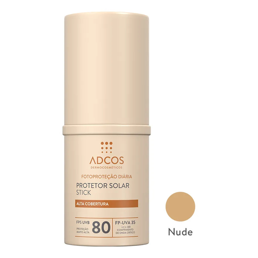 Protetor Solar Adcos Tonalizante Base Stick Fps80 17g- Nude Protetor Solar Adcos Tonalizante Base Stick Fps80 17g- Nude