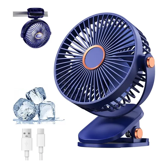 Mini Ventilador De Escritorio Portátil Recargable Con Luz