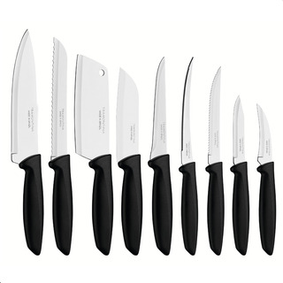 Jogo De Faca 9 Peças Faqueiro Tramontina Laminas De Aco Inox Jogo De Faca 9 Peças Faqueiro Tramontina Laminas De Aco Inox