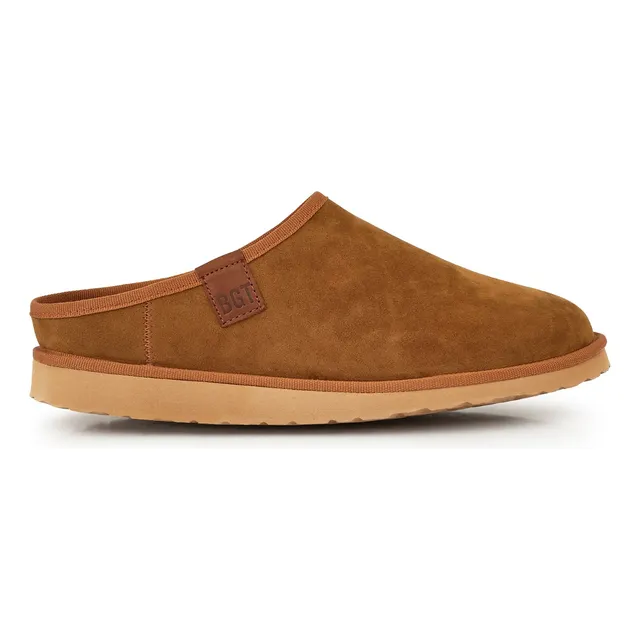 Pantufla Hombre Tela Cuero Pu Confort Briganti Ojota Willy