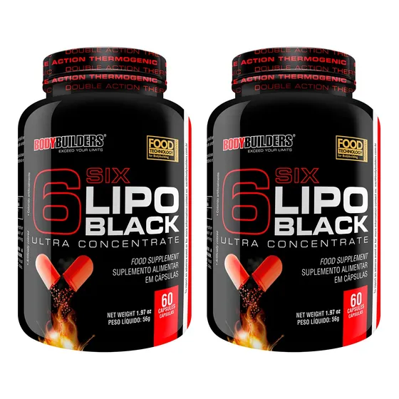 Combo 2x Lipo 6 Black Termogênico 120caps - Bodybuilders