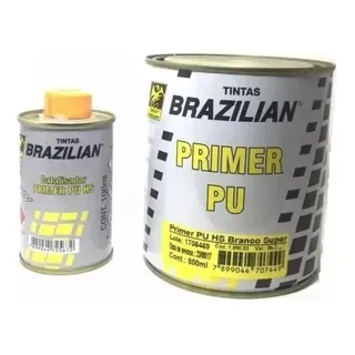 Kit Com 6 Primer Pu Cinza Super Brazilian 900ml Automotivo Kit Com 6 Primer Pu Cinza Super Brazilian 900ml Automotivo