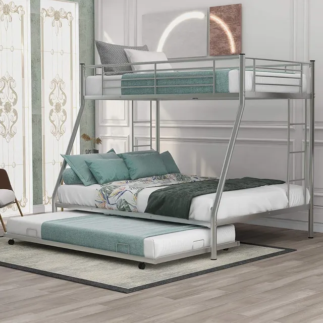 Litera Triple Merax Ahorro Espacio Niños 3 Plazas Cama