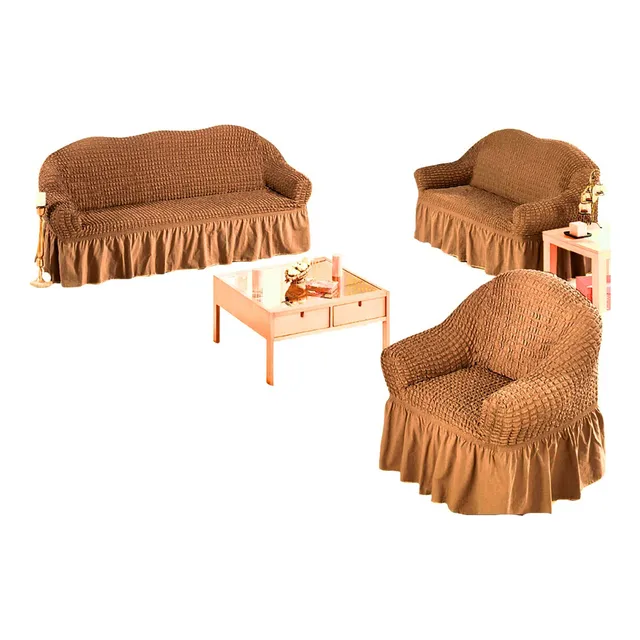 Funda De Mueble Spandex Burbuja 3-2-1 Sala Fabulosa Camel