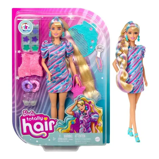 Barbie Muñeca Totally Hair, Temática De Estrellas