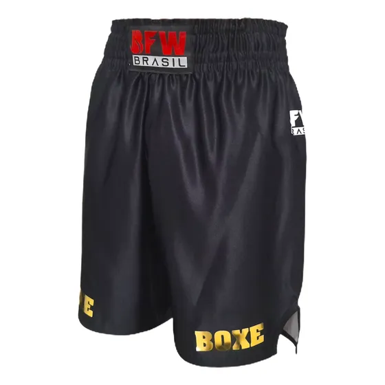 Bfw Brasil Calção Bermuda Boxe Profissional - Preto