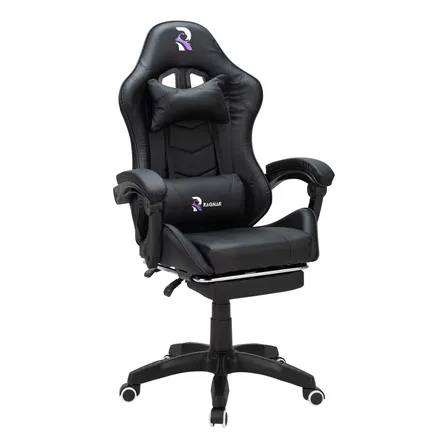Silla Gamer Negra De Escritorio Marca Ragnar® Odín Xz-1000 Negro Cuero Sintético