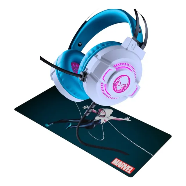 Combo Auriculares Gamer Mousepad Ghost Spider