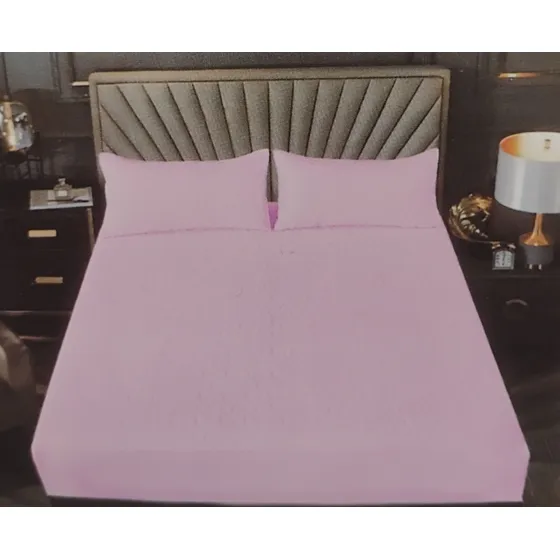 Funda Impermeable Colchón Somier King +2 Fundas Almohada Rosado Liso King