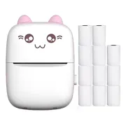 Mini Impresora Térmica Gatita Bluetooth 200dpi 11 Rollos Azul