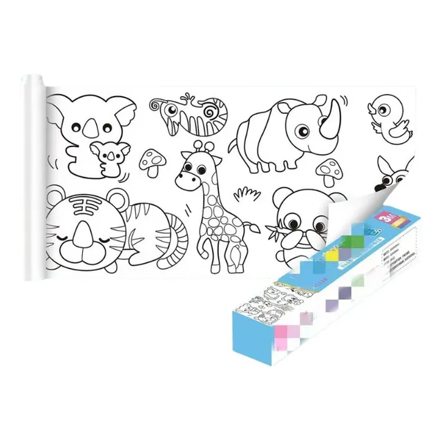 Rollo Papel Adhesivo Dibujos Pintar Colorear Niños 3 Metros