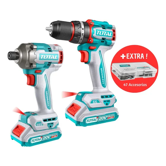 Combo Taladro Percutor Y Atornillador De Impacto 20v Total