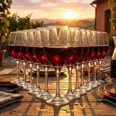Jogo De Taças Para Vinho Ruvolo De Vidro, 490 Ml Kit Com 12 Peças Incolor