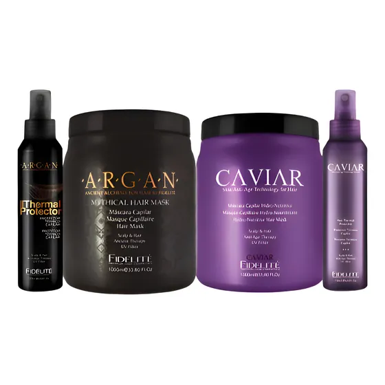 Kit Mascara Argan+ Caviar + Protector Térmico Argan + Caviar