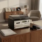 Tocadiscos De Vinilo 9 En 1 Con Bluetooth De 3 Velo Negro