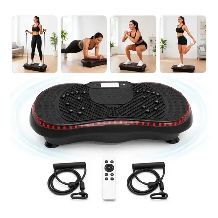 Plataforma Vibratória 200 Níveis Controle Remoto Bluetooth Preto 110/220v
