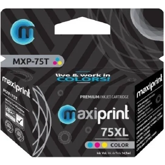 Cartucho Compatible Hp Marca Maxiprint 75 Tricolor Xl