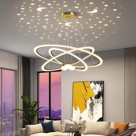 Lustres Sala, Luminaria Pendente Teto - 3 Cores Lampada Led 127/220v C3-xk