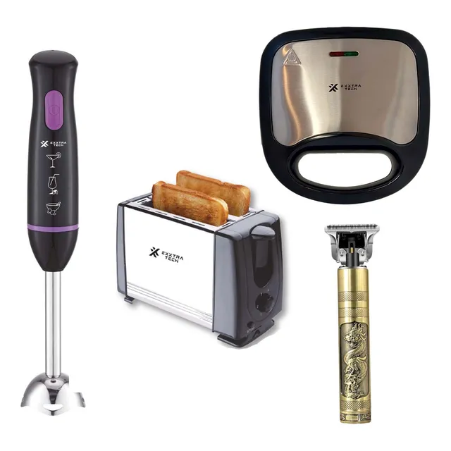 Mixer Minipimer + Tostadora + Sandwichera + Barber Ultra Pro