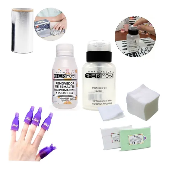Kit Removedor Uv Broches Wipes Aluminio Semipermanente