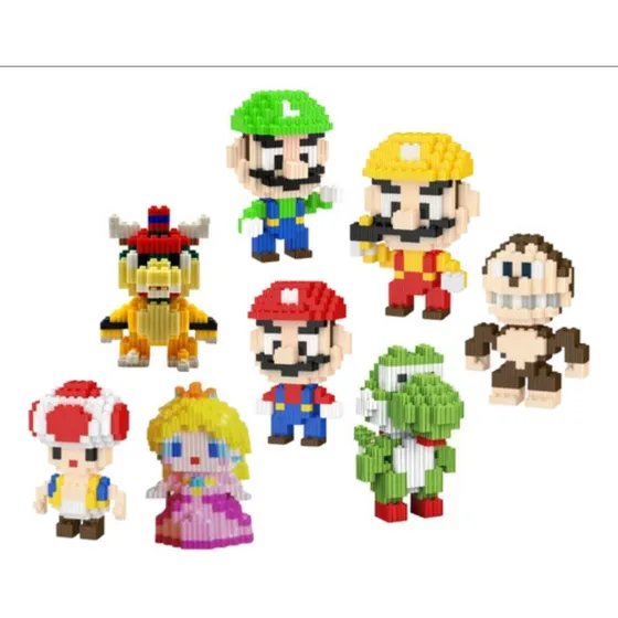 Juguete Armable Mario Bros Amigos Magic Block Figuras Bloque