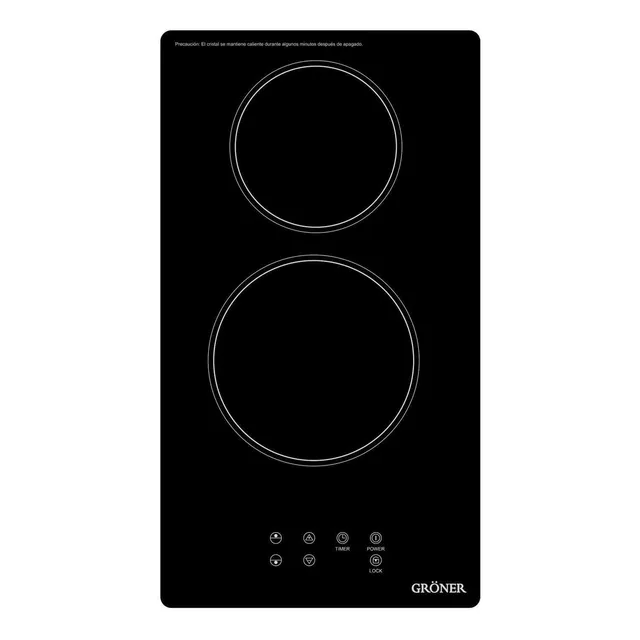 Encimera Vitrocerámica Gröner Touch Black 2q Color Negro