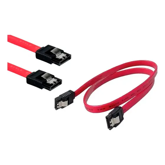 Kit Cabo Sata Dados E Força Para Ssd Hd Gravador Dvd Cor Preto e Vermelho