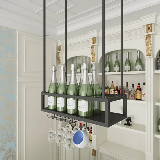Estante Para Vino Copa Colgante Hogar Bastidor Champan Bar
