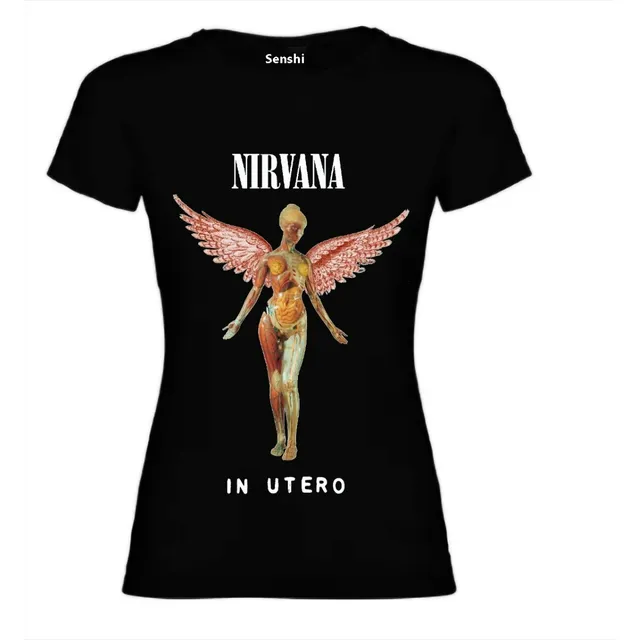 Polera Nirvana In Utero Corte Damas Estampada En Dtf Cod 002