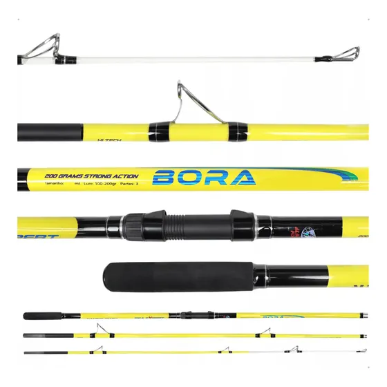 Vara De Pesca Molinete Albatroz Bora 3,90m 100-200g-3 Partes