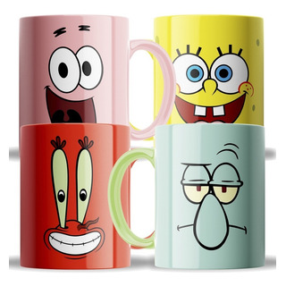 4pzas Taza Café Té Bob Patricio Calamardo Diseño Especial 4pzas Taza Café Té Bob Patricio Calamardo Diseño Especial