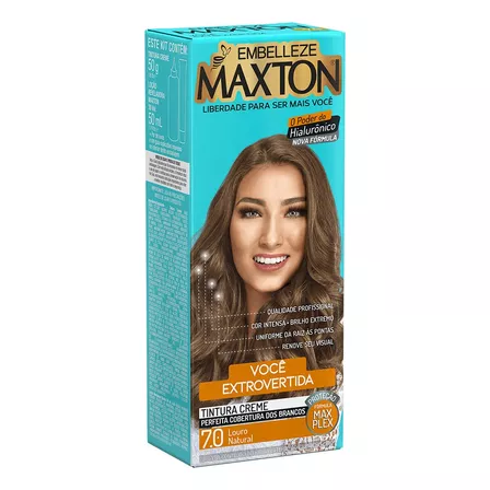 Kit Tintura Maxton  Tintura creme tom 7.0 loiro natural para cabelo