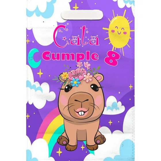 Bolsas De Friselina Personalizadas 20 X 30 Cant Solicitada. Friselina Capibara