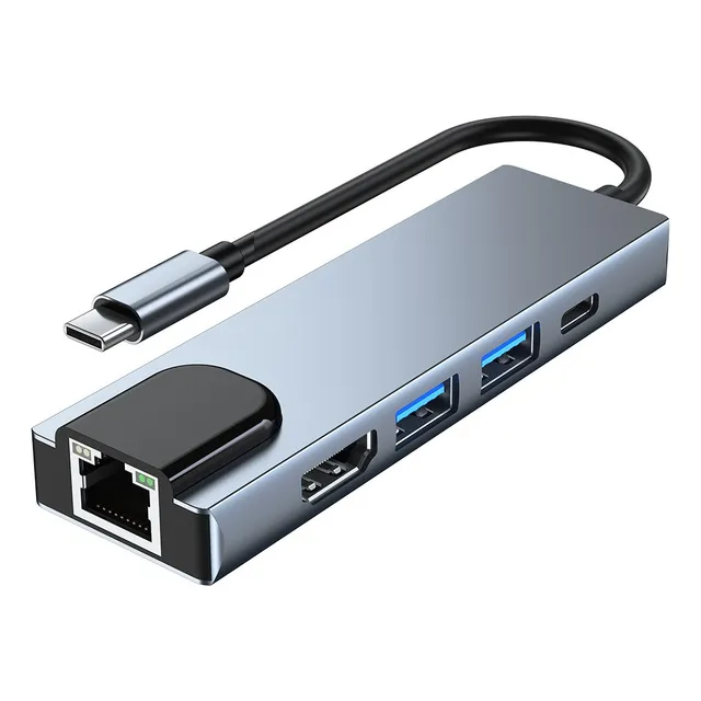 Adaptador Hub 8 En 1 Rj45 1000mbps Hdmi4k Usbc Usb3.0 Pd100w