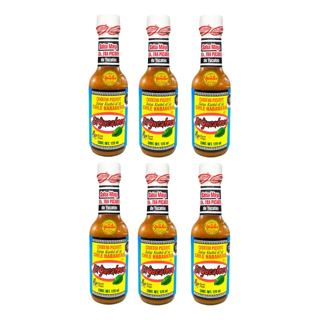 6 Salsas Habanero El Yucateco Kutbil-ik 120ml - Envio Gratis