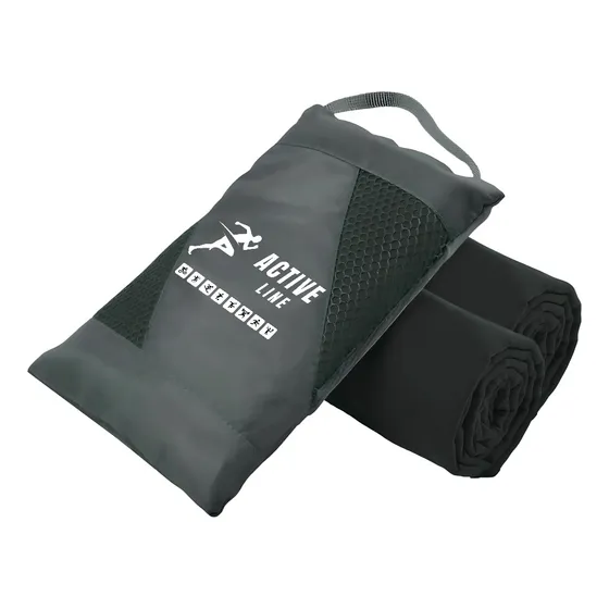 Toalla Microfibra Secado Rápido 2 Pack 120x60 80x30 + Estuche, Toalla Viaje Ligera Y Portatil, Toalla Deportiva Para Playa, Natación, Yoga, Gimnasio, Camping, Senderismo, Ect Active Line (negro 2pack)