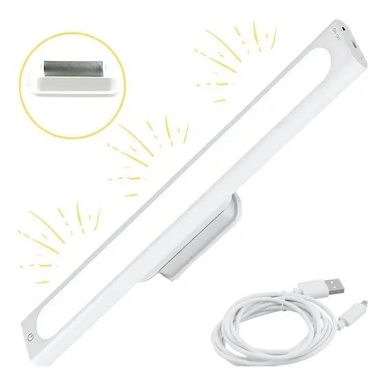 Luminária Led Barra Spot Recarregável S/ Fio Cozinha Armário Cor Branco 127/220V