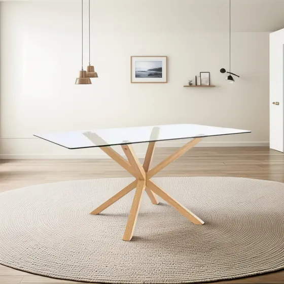 Mesa De Comedor Vidrio Rectangular 140x80 Cm